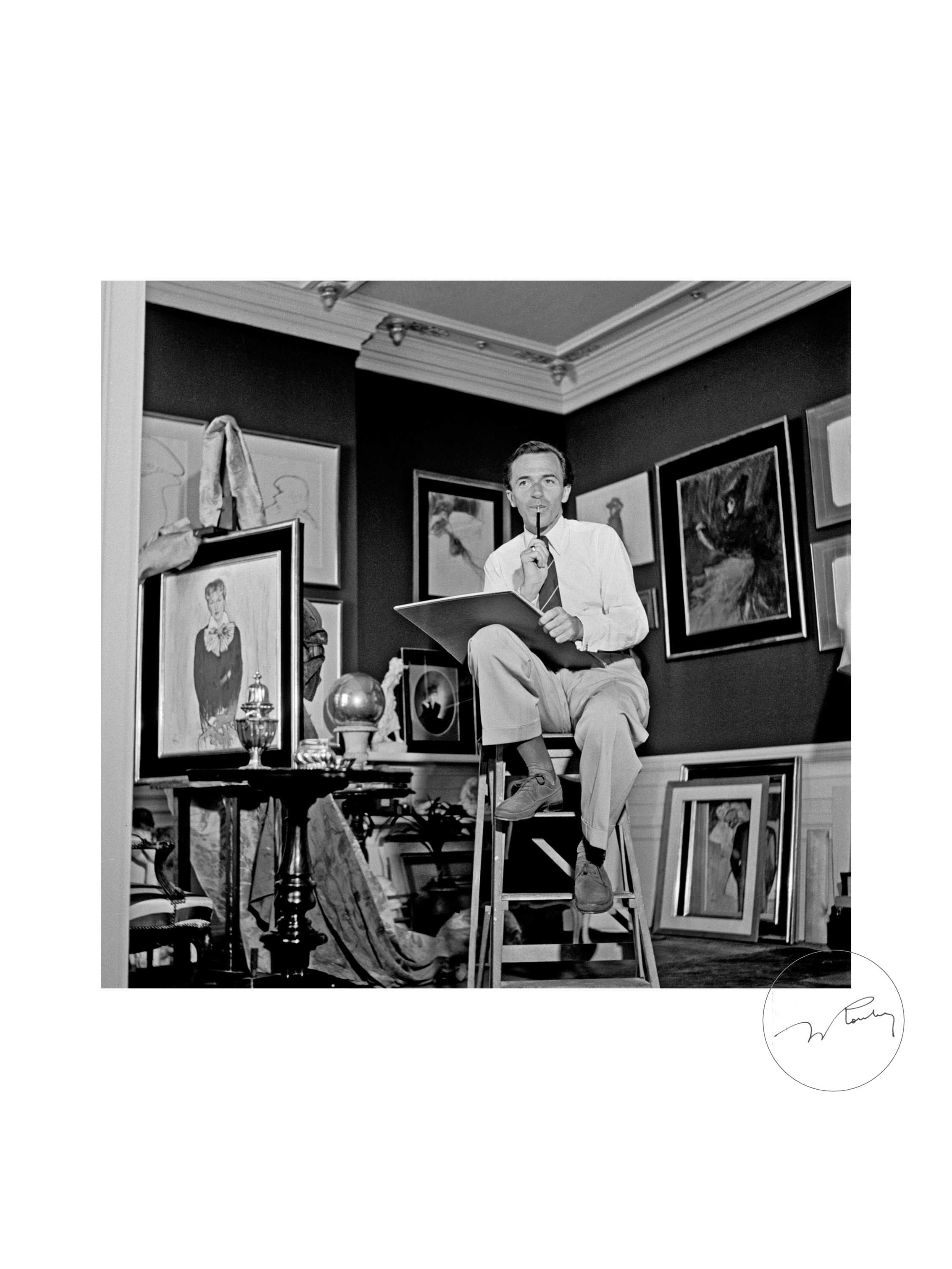 "René Gruau dans son atelier" - Jacques Rouchon