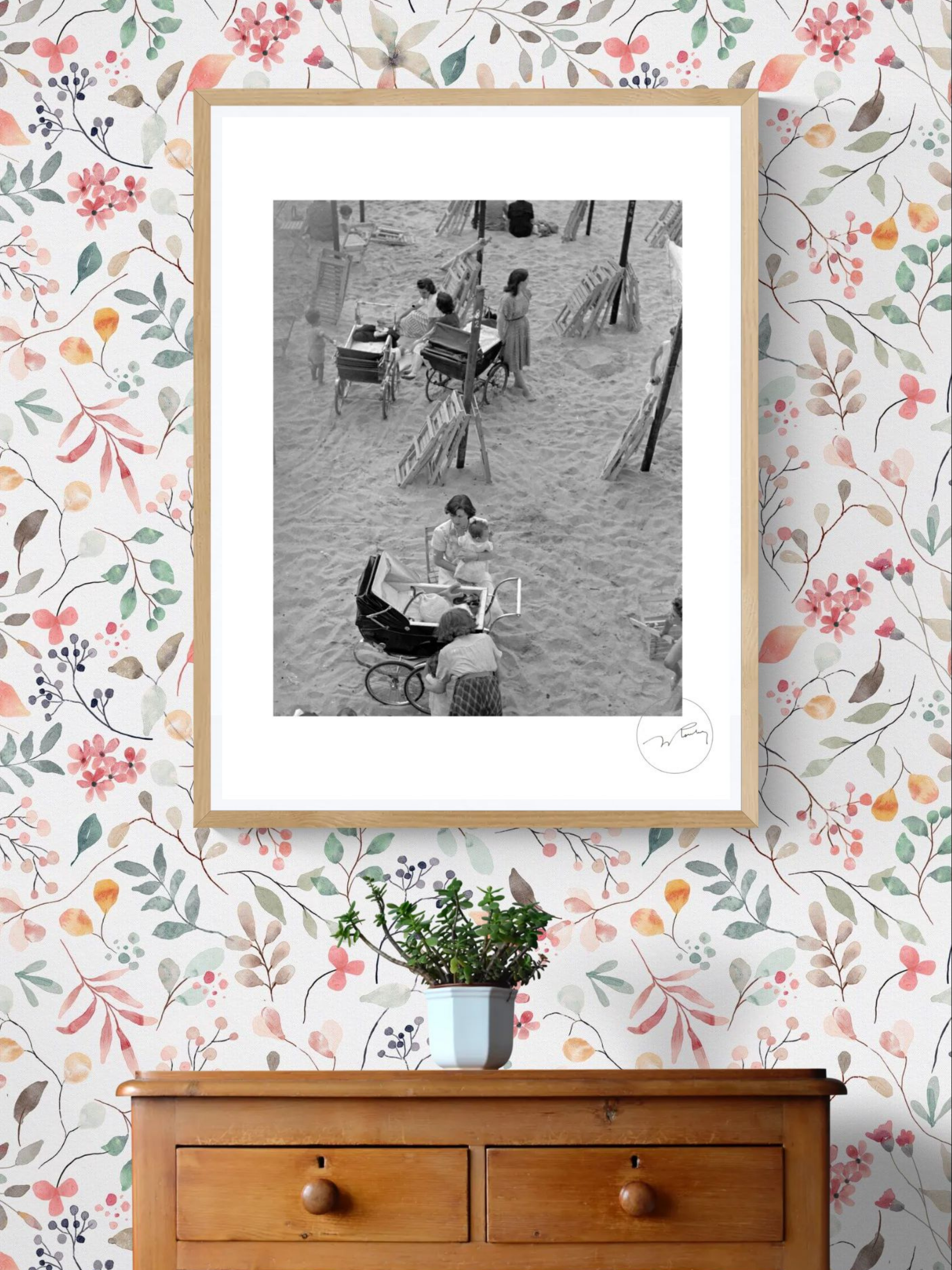 "Poussettes sur une plage de San Sebastian" - Jacques Rouchon